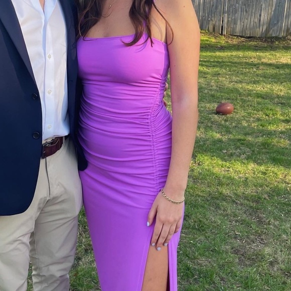 Susana Monaco- Purple Ruched Dress - Picture 2 of 5